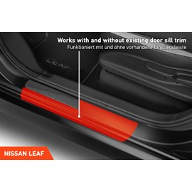 Luxshield Car Door Sill Protector for Nissan Leaf 2 (II) ZE1 I 2017-2024 - Protective Film Car Door Accessories Trim Paint Protection Film Transparent