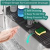 Luckissixs 24'' Longer Kitchen Faucet Mat, Silicone Sink Splash Guard
