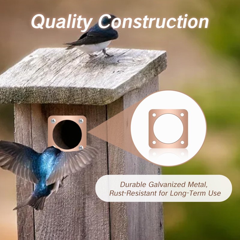 YAFIYGI 4 Pieces Birdhouse Predator Guard Copper Portal Metal Protector