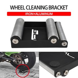 JFG RACING Motorcycle Wheel Roller Stand Motorcycle Wheel Cleaning for Tyre Cleaning and Chain Lubrication - Wheel Spinner Stand (Bicycle<485 lb Dry WT & Tyre Width <180 mm