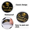Black and Gold Graduation Thank You Favor Stickers 60PCS 1.75