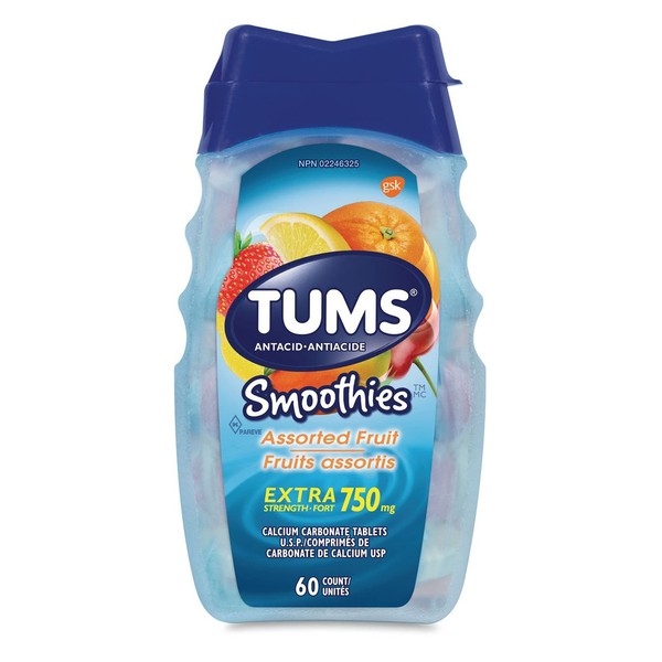 Tums Smoothies Assorted Tropical Fruit - 60 Chewable Tablets