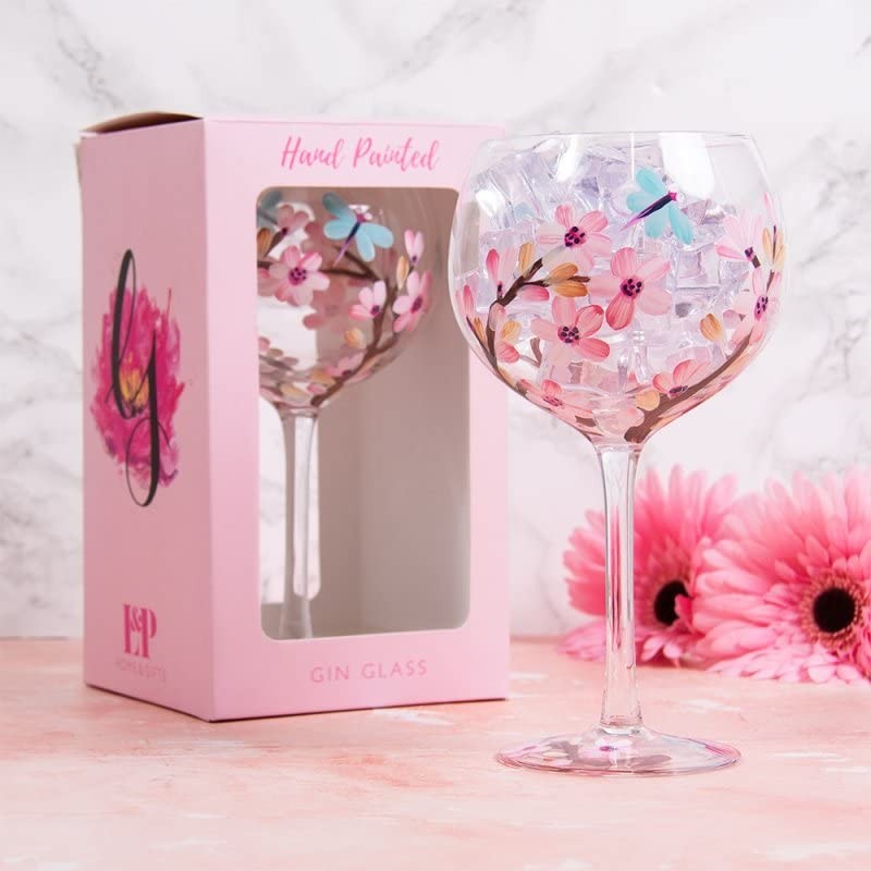 lesser and pavey Hand Painted Gin Glass | Blossom &
