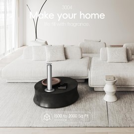 3004 Waterless Essential Oil Scent Diffuser - Smart Cordless Rechargeable Diffuser Included Hotel Collection Aroma Oil Wireless Aromatherapy Diffuser,2000Sq.ft, for Home, Office & Hotels(H300D)