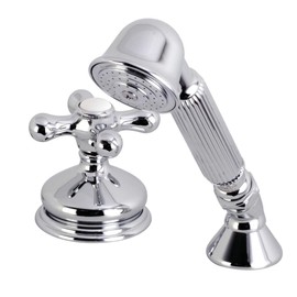 Kingston Brass KSK3331AXTR Deck Mount Hand Shower with Diverter for Roman Tub Faucet, 8 x 5.63 x 1.81, Polished Chrome