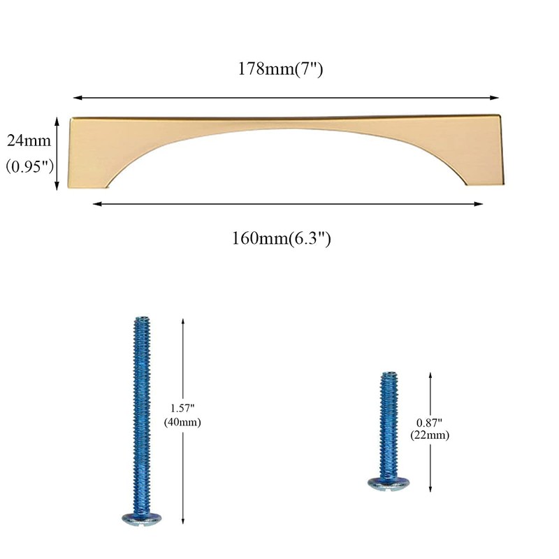 Myxekllo 4 Pack Gold Cabinet Drawer Pulls, Brushed Brass Pulls