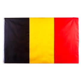 5x3ft Large Belgium Flag België Flag with Eyelets, Big Belgium Flag for Sports Events Bar Indoor Outdoor Fans Parade Garden Party Decorations