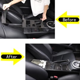 Daeiclru Car Interior Center Console Panel Trim Sticker Compatible with Nissan 350z 2003-2006, Console Storage Box Panel Cover Sticker, Central Control Gear Storage Panel Decoration Accessories