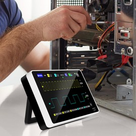 Handheld Digital Oscilloscope 2 Channel: T4-1013De Digital Oscilloscope 100Mhz Bandwidth 1Gsa Sampling Rate 7 Large Touchscreen 1GB Memory