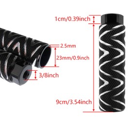 Zelerdo 4 Pack Aluminum Alloy Bike Pegs Foot Pedals Backseats Stands Fit 3/8 inch Axles (Black Mixed Silver, 100x28 mm)