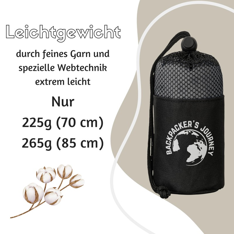 Backpacker's Journey Sleeping Bag Ultralight (Only 265 g) 100% Cotton