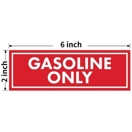 QuickMarine 4 Pcs Gasoline Only Stickers for Fuel Tank Oil Can Truck Tractor Gas Cap Weatherproof Adhesive Decals
