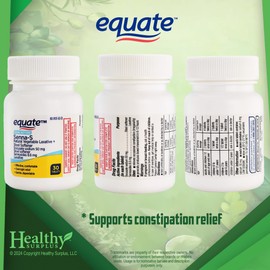 Healthy Surplus Equate Senna-S Natural Vegetable Laxative and Stool Softener - Docusate Sodium 50 mg Sennosides 8.6 mg - 30 Tablets and Vital Volumes Tips Card