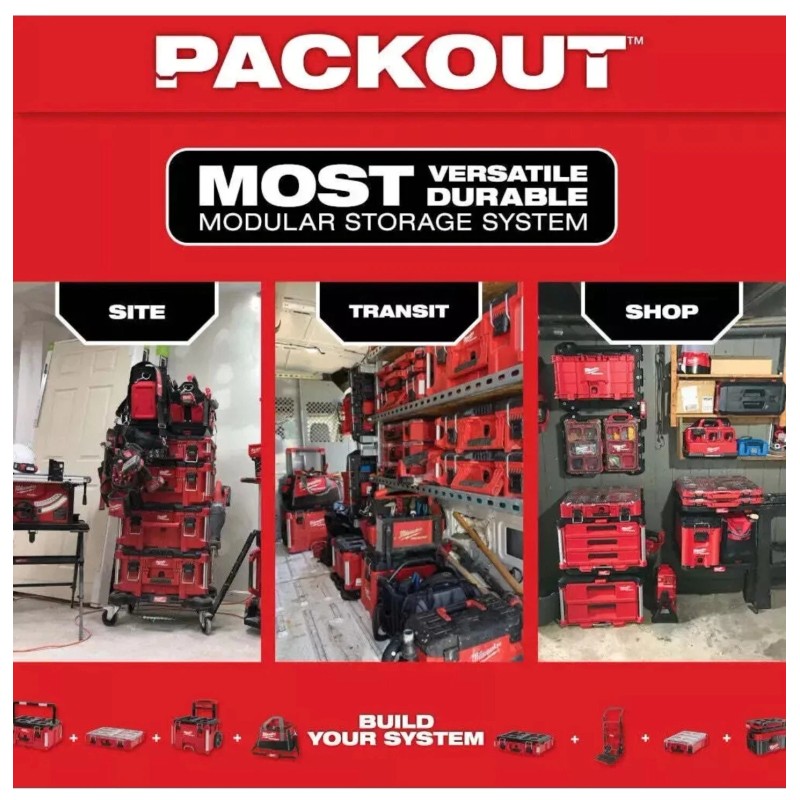 Milwaukee 48-22-8425 PACKOUT Large Tool Box, 100lbs Capacity