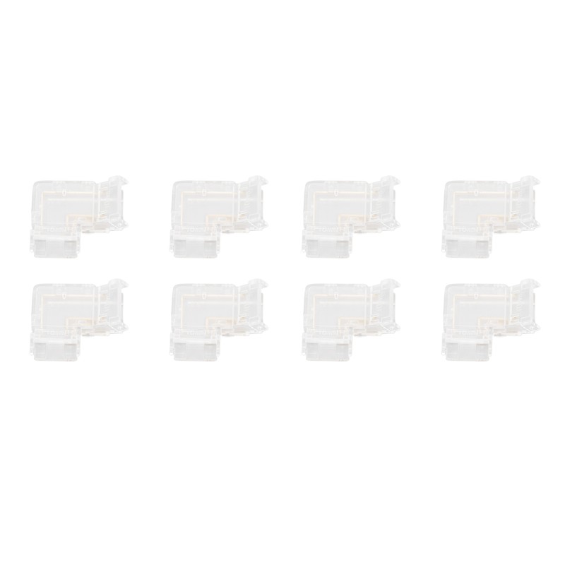 8pcs LED Strip Light Connector Professional Transparent 3Pin L Shaped