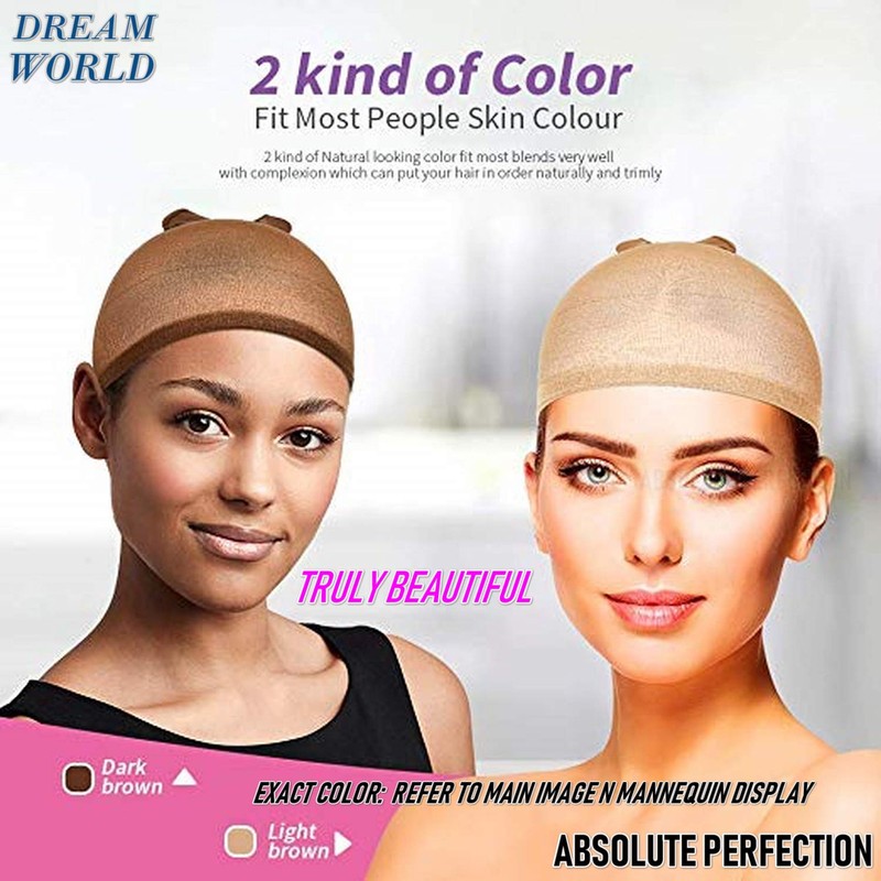 DREAM Deluxe Wig Cap Light Brown 2 pieces (Model: 097