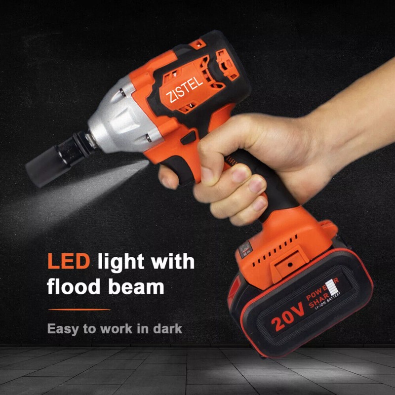 Zistel 20V Cordless Impact Wrench Kit 1/2" 520Nm High Torque