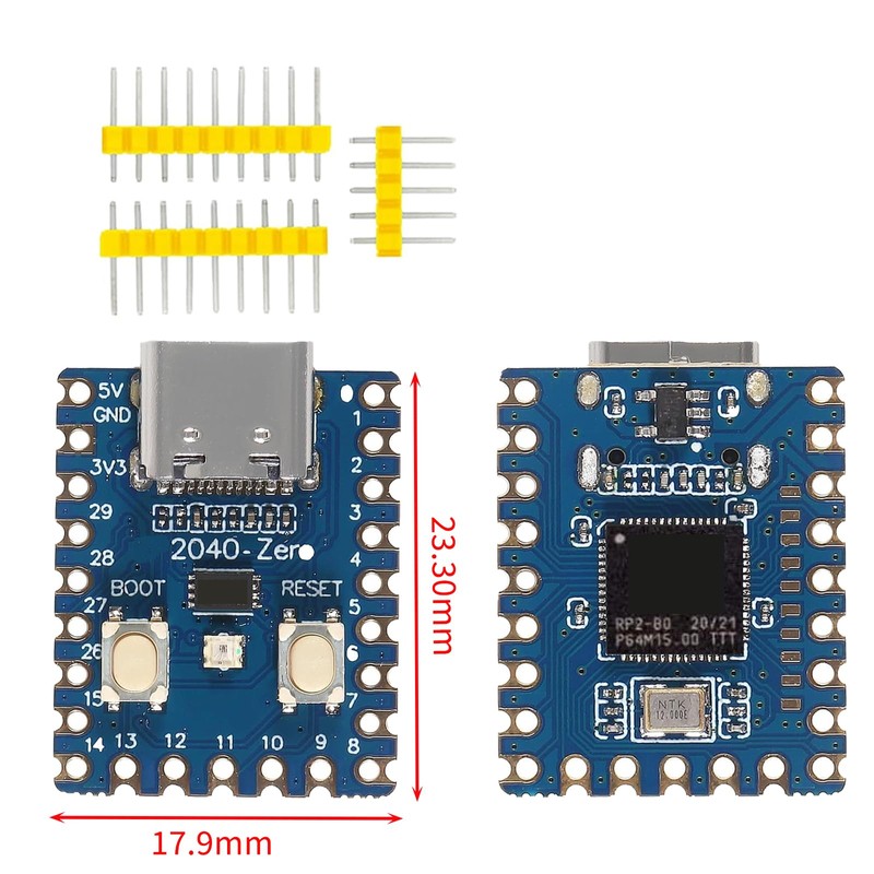 3 x RP2040-Zero, compact microcontroller development board, based on the