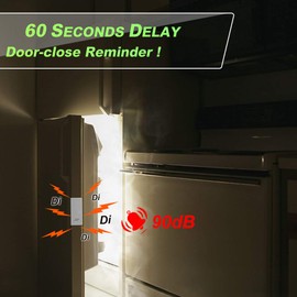 WSDCAM Refrigerator Door Alarm - 60 Sec Delay, 90dB Loud, Ultra-slim Fridge Alarm for Door & Freezer - 2 Pack