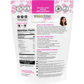 Wholesome Yum Besti Natural Sugar Substitute - Keto Granulated Monk Fruit Sweetener Blend With Allulose (No Erythritol) - Non GMO, Zero Calorie, Zero Carb, Sugar Free, No Aftertaste (12 oz)