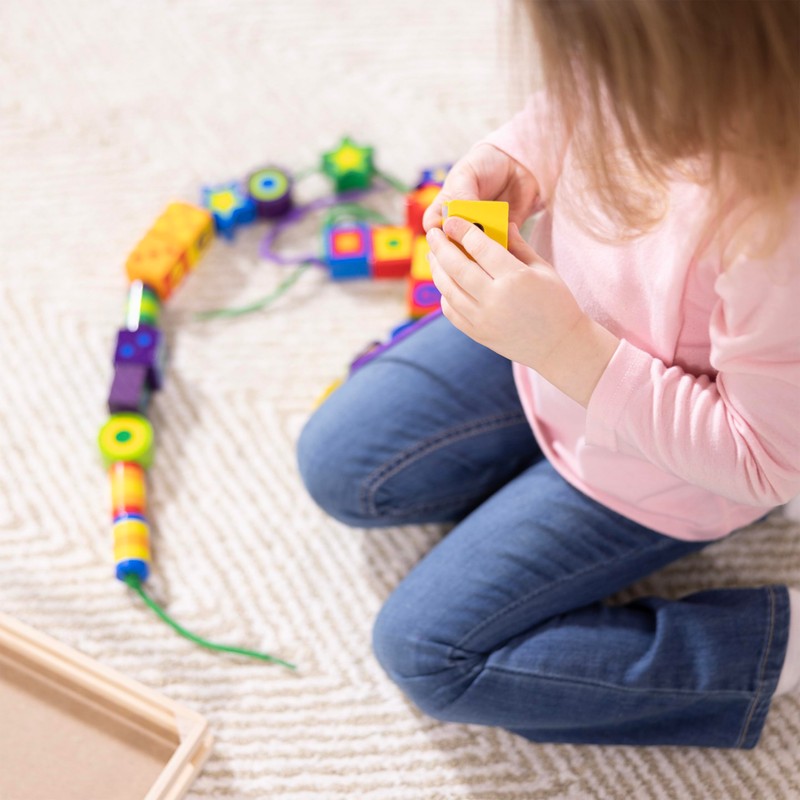 Melissa & Doug Deluxe Wooden Lacing Beads - Educational Activity