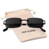 GIFIORE Rimless Rectangle Sunglasses Women Men Trendy Framless Sun Glasses