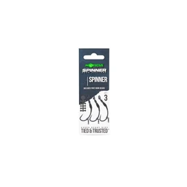 Korda Ready Tied Spinner Hook Sections: Size 5 Barbless | Pre-Tied Carp Fishing Rigs with Spinner, Krank, Kurv Hooks | Micro Swivel Hooklink | Perfect for Carp & Coarse Anglers