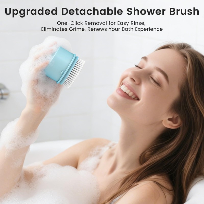 Electric Back Scrubber for Shower - Waterproof Rechargeable Exfoliating Brush