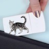 'Prancing Gray Tabby Cat' Pill Box with Tablet Splitter (PI00032001)
