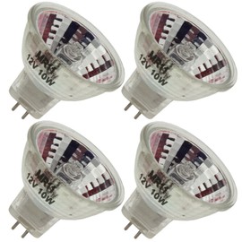 Industrial Performance JCR/M 12V 10W, 10 Watt, MR11, Bi-Pin (G4) Base Light Bulb (4 Bulbs)