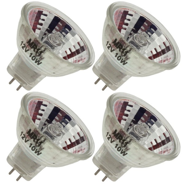Industrial Performance JCR/M 12V 10W, 10 Watt, MR11, Bi-Pin (G4) Base Light Bulb (4 Bulbs)
