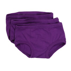 Tiny Undies ROOMIER Small Cotton Underwear, Unisex, for Babies and Toddlers, Elimination Communication or Potty Training - 3-pack (3T Blackberry Purple)