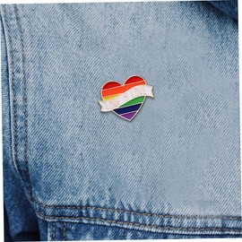 Beavorty 5Pcs Rainbow Color Fashion Brooch Pins for Dresses and Bags for Weddings Valentine Day and Anniversaries Love Corsage Breastpin Colorful