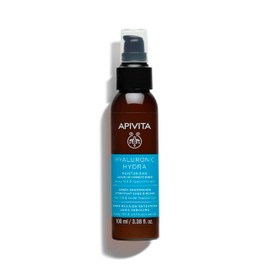 Apivita Hyaluronic Hydra Leave in Conditioner 100ml - Natural Lightweight Moisturizing Conditioner with Hyaluronic Acid and Honey StB - Detangles, Protects from Heat Styling, Controls Frizz