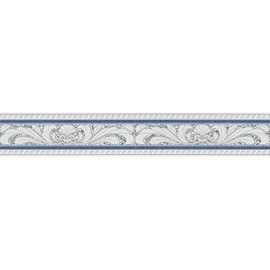 A.S. Création Only Borders Border 5.00 m x 0.10 m Blue Grey White Made in Germany 681645 6816-45