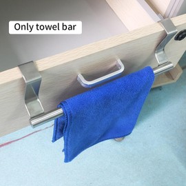 2 Pieces Towel Bar, Stainless Steel Towel Hanger Kitchen Cabinet Bathroom Towel Rack, Over Door Towel Rack Bar Holders(24cm length, 2pcs)