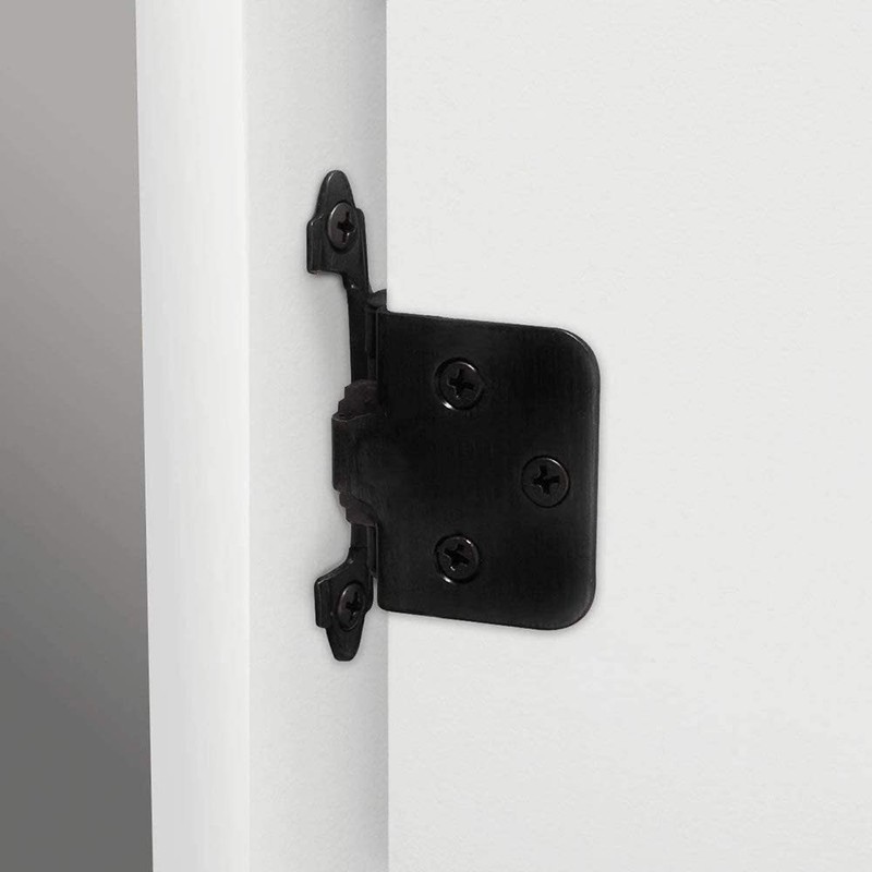 20 Pack Cabinet Hinges, Matte Black Self Closing Overlay Kitchen