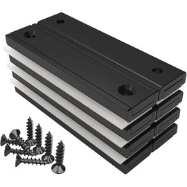 Magnetpro Rectangular Magnets 80 LBS Force Size 2.36" x 0.53" x 0.20" Black Epoxy Coating Rust Resistance, Suitable for Outdoor Area, Household and Industrial Pot Magnet with Screws Pack of 8