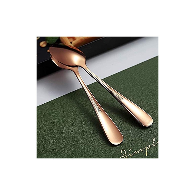 Kyraton Rose Gold Coffee & Tea Spoons, 6pc Stainless Steel