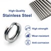 FishTrip Split Rings Fishing 200Pcs Stainless Steel Heavy Duty Split