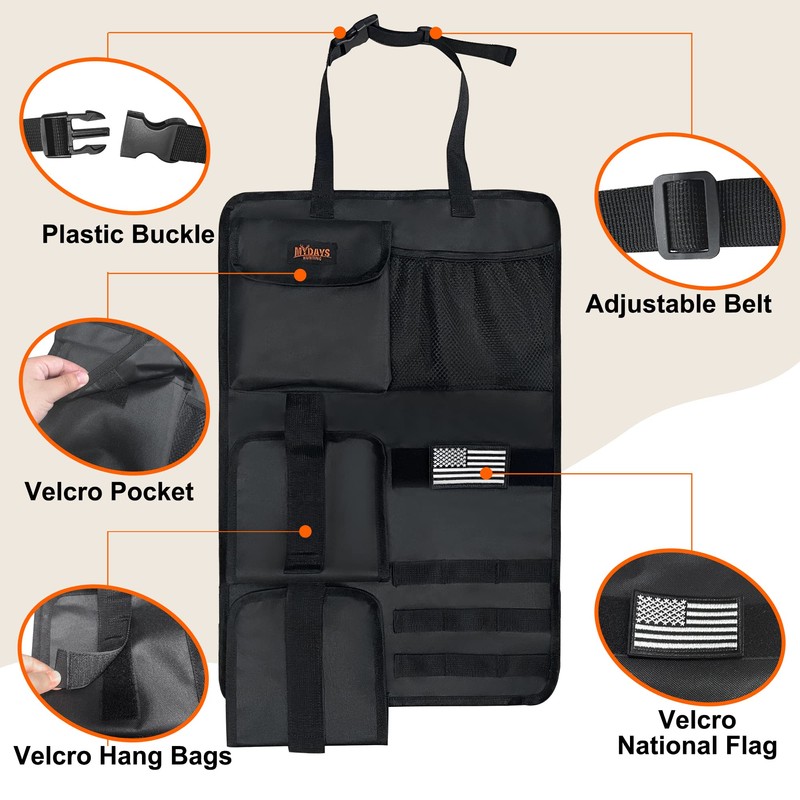 MYDAYS 2 Pack Tactical Seat Back Gun Rack, Camo Front