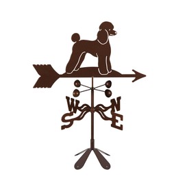 EZ Vane Poodle Dog Weathervane — 4-Sided Mount, Wind Cups, Antique Copper Finish, Steel with Durable Triple Powder Coating, Handcrafted in USA