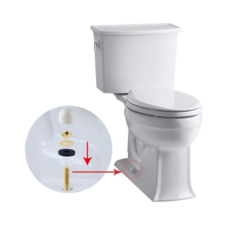 iFealClear Solid Brass Toilet Floor Bolts and Caps Set, Toilets