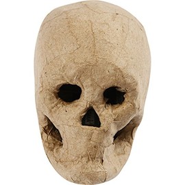 Creativ 592572 10 cm 1-Piece Papier Mache Skull, Beige