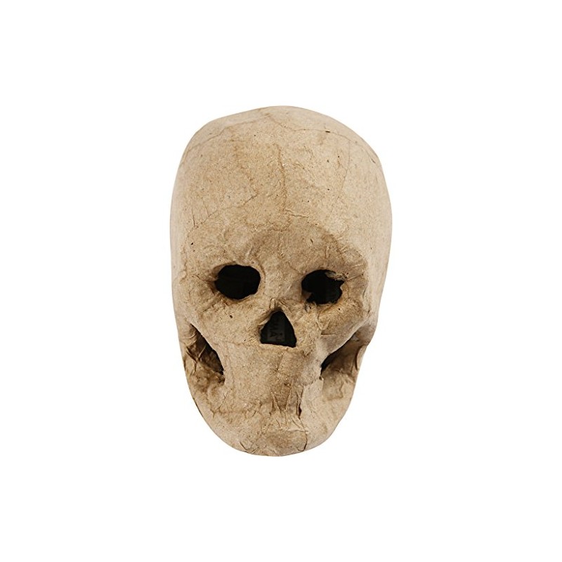 Creativ 592572 10 cm 1-Piece Papier Mache Skull, Beige