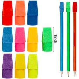 Nicunom 600 Pack Pencil Eraser Caps, 10 Colors Pencil Top Erasers Bulk, Kids Eraser Cap Pencil Eraser Toppers, School Supplies for Teachers Sudents Classroom Home and Office