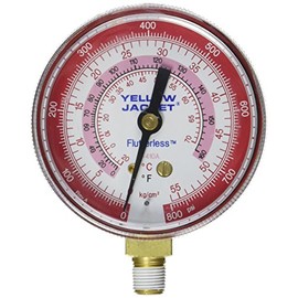 Yellow Jacket 49035 Gauge (Degrees F), 2-1/2", Red Pressure, 0-800 kg/cm2/psi, R-410A