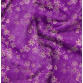 Soimoi Purple polyester Crepe Fabric Poppy Anemone Floral Print Fabric by the metre 42 Inch Wide