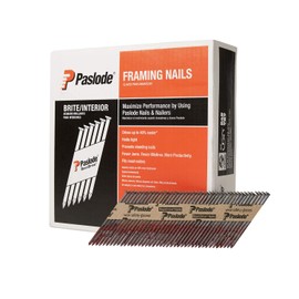 Paslode Brite 30 Degree Framing Nails - Brite Smooth Shank 30 Degree Paper Tape Collated RounDrive Framing Nails - Smooth Frame Nail for Paslode Nailers - 3 Inch x .120 Gauge - 2500 per Box