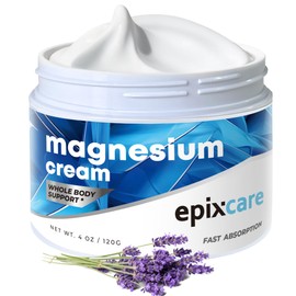 EpixCare Magnesium Cream for Neuropathy Nighttime Relaxation - Nerve Muscle Cramps & Body Pain Support Lotion with Lavender - Relaxing Calming Nighttime Rub for Feet Back Leg Circulation (4 oz)